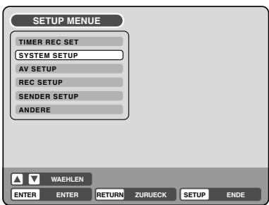 PIONEER DVR-RT400-S - Verwendung des SETUP-MENÜS - 2