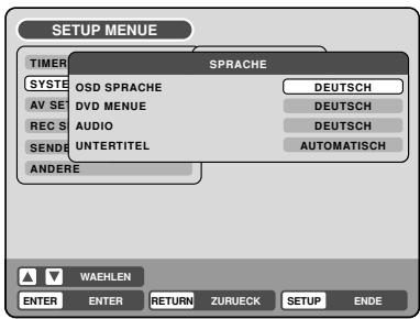PIONEER DVR-RT400-S - Verwendung des SETUP-MENÜS - 4