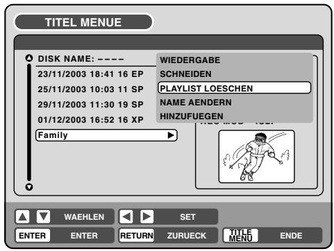 PIONEER DVR-RT400-S - Löschen einer Abspielliste - 1