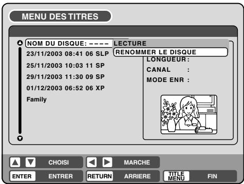 PIONEER DVR-RT400-S - Changer le nom du disque - 1