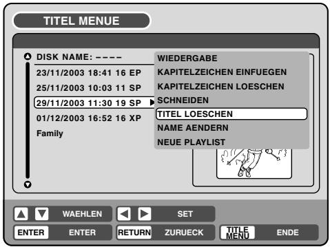PIONEER DVR-RT400-S - Löschen eines Originaltitels - 1