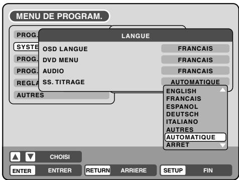 PIONEER DVR-RT400-S - Utilisation du MENU DE PROGRAM. - 5