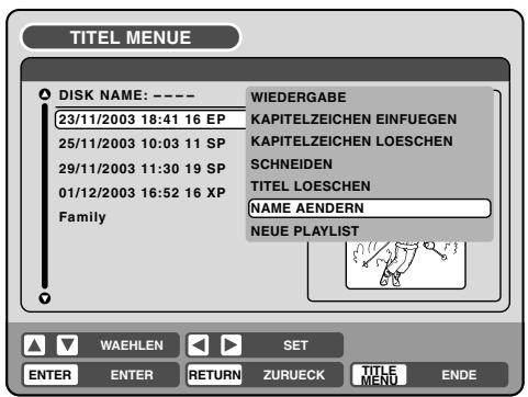 PIONEER DVR-RT400-S - Ändern eines Originaltitelnamens - 2