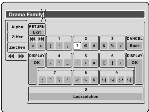PIONEER DVR-RT400-S - Zeichen auf dem Tastaturbildschirm - 2