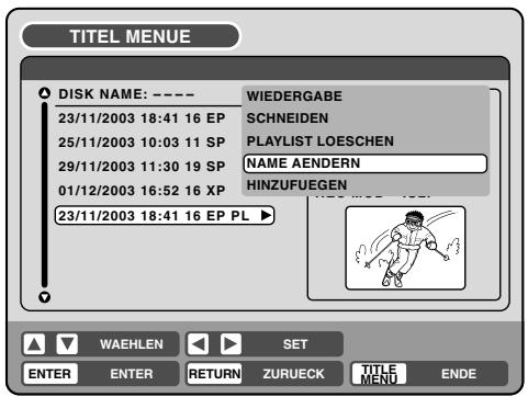 PIONEER DVR-RT400-S - Ändern eines Titelnamens - 1