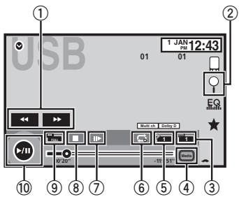 PIONEER AVH-X1500 DVD - Touches du clavier tactile - 1