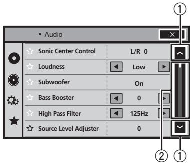 PIONEER AVH-X1500 DVD - Utilisation standard des éléments de menu/listes - 6