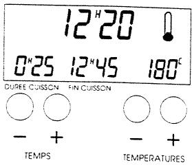 SAUTER 4881MP - Après ces 3 actions, le four chauffe : - 1