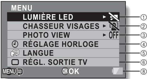 TOSHIBA CAMILEO BW10 - VUE D'ENSEMBLE DE L'ÉCRAN DE MENU - 1