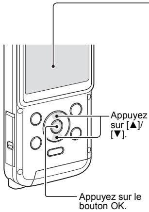 TOSHIBA CAMILEO BW10 - Appuyez sur [▲] ou [▼] pour sélectionner l'élement que vous souhaitez changer et appuyez sur le bouton OK. - 1
