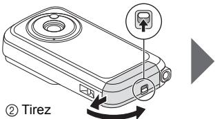 TOSHIBA CAMILEO BW10 - Installation du bloc-pile et de la carte - 1
