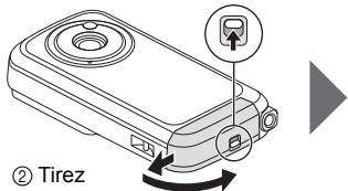 TOSHIBA CAMILEO BW10 - Installation du bloc-pile et de la carte - 1