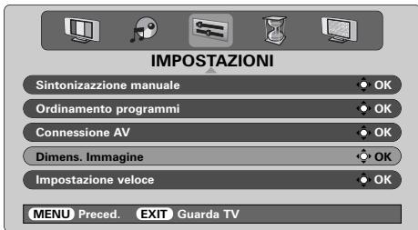 TOSHIBA 52WM48 - Posizione dell'imagine - 1