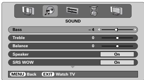 TOSHIBA 52WM48 - Bass, Treble and Balance - 1