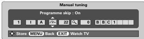 TOSHIBA 52WM48 - Select Manual tuning from the SET UP menu. - 2