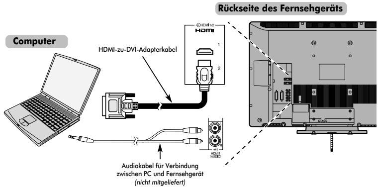 TOSHIBA REGZA AV550 DIGITAL - So schließen Sie einen PC an den Anschluss HDMI an - 1