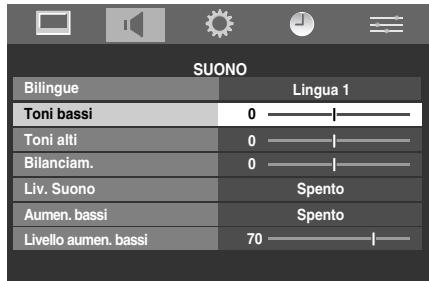 TOSHIBA REGZA AV550 DIGITAL - Toni bassi, toni alti e bilanciamento - 1