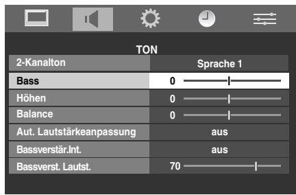 TOSHIBA REGZA AV550 DIGITAL - Bass-, Höhen- und Balance-Regelung - 1