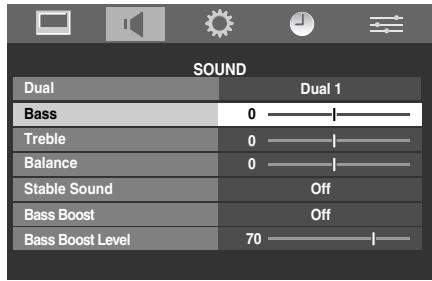TOSHIBA REGZA AV550 DIGITAL - Bass, Treble and Balance - 1