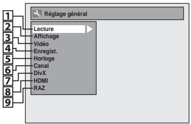TOSHIBA D-R7 - Menu Réglage général - 1