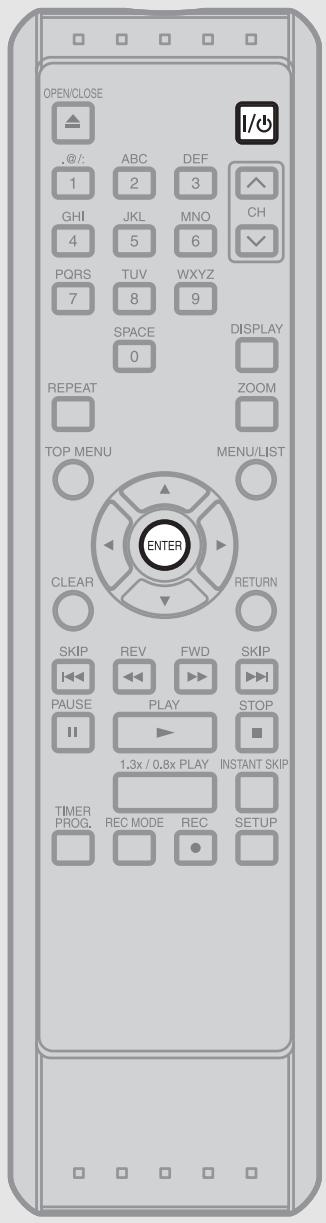 OPEN/CLOSE .@/: ABC DEF 1 2 3 GHI JKL MNO CH 4 5 6 PQRS TUV WXYZ 7 8 9 SPACE DISPLAY 0 REPEAT ZOOM TOP MENU MENU/LIST ENTER CLEAR RETURN SKIP REV FWD SKIP PAUSE PLAY STOP 1.3x / 0.8x PLAY INSTANT SKIP TIMER REC MODE REC SETUP PROG. REC MODE REC SETUP