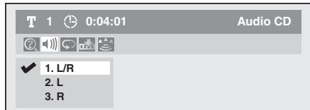 T 1 0:04:01 Audio CD ✓ 1. L/R 2. L 3. R