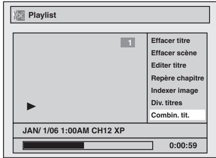 Playlist Effacer titre Effacer scène 效益 titre Repère chapitre Indexer image Div. titres Combin. tit. 1 JAN/ 1/06 1:00AM CH12 XP 0:00:59