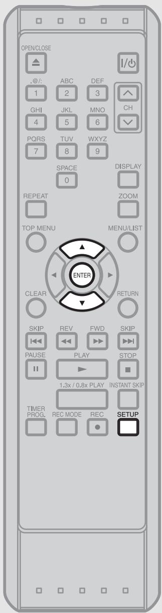 OPEN/CLOSE @/: 1 ABC DEF GHI JKL MNO CH 4 5 6 PQRS TUV WXYZ 7 8 9 SPACE DISPLAY 0 REPEAT ZOOM TOP MENU MENU/LIST ENTER CLEAR RETURN SKIP REV FWD SKIP PAUSE PLAY STOP 1.3x / 0.8x PLAY INSTANT SKIP TIMER REC MODE REC SETUP PROG. REC MODE SETUP