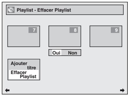 Playlist - Effacer Playlist 7 8 9 Oui Non Ajouter titre Effacer Playlist