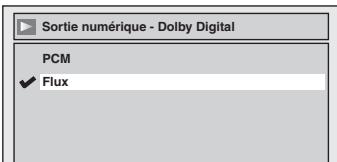 Sortie numérique - Dolby Digital PCM ✓ Flux