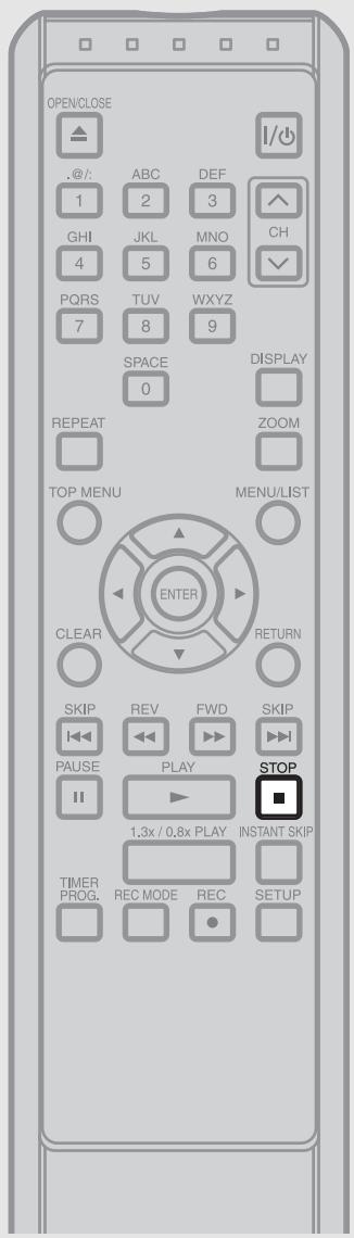 OPEN/CLOSE @/: 1 ABC DEF 2 3 GHI JKL MNO CH 4 5 6 PQRS TUV WXYZ 7 8 9 SPACE DISPLAY 0 REPEAT ZOOM TOP MENU MENU/LIST ENTER CLEAR RETURN SKIP REV FWD SKIP PAUSE PLAY STOP 1.3x / 0.8x PLAY INSTANT SKIP TIMER REC MODE REC SETUP PROG. REC MODE REC SETUP