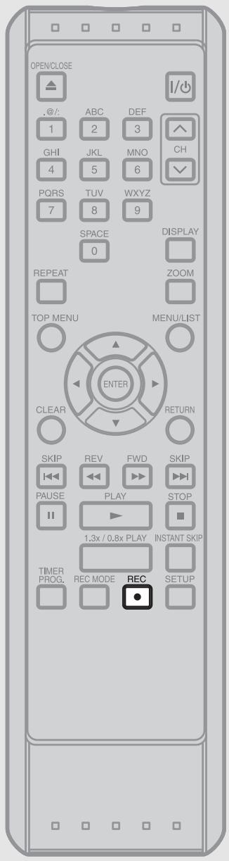 OPEN/CLOSE .@/: ABC DEF 1 2 3 GHI JKL MNO CH 4 5 6 PQRS TUV WXYZ 7 8 9 SPACE DISPLAY 0 REPEAT ZOOM TOP MENU MENU/LIST ENTER CLEAR RETURN SKIP REV FWD SKIP PAUSE PLAY STOP 1.3x / 0.8x PLAY INSTANT SKIP TIMER REC MODE REC SETUP PROG. PROC MODE SETUP