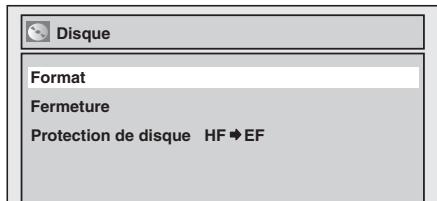 Disque Format Fermeture Protection de disque HF→EF