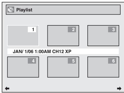 Playlist 1 2 3 JAN/ 1/06 1:00AM CH12 XP 4 5 6