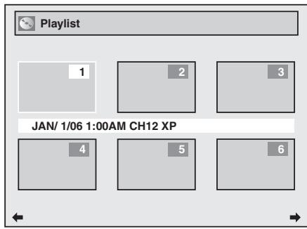 Playlist 1 2 3 JAN/ 1/06 1:00AM CH12 XP 4 5 6