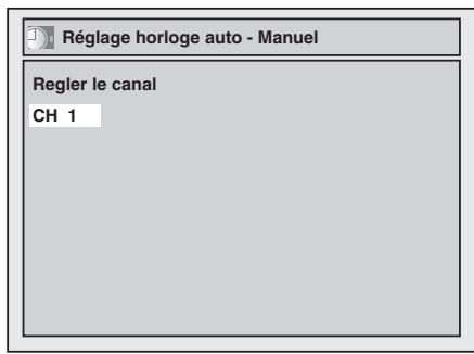 Réglage horloge auto - Manuel Regler le canal CH 1