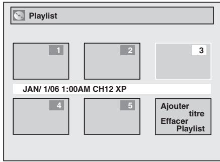 Playlist 1 2 3 JAN/ 1/06 1:00AM CH12 XP 4 5 Ajouter titre Effacer Playlist