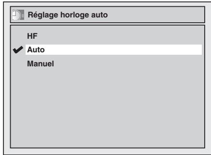Réglage horloge auto HF ✓ Auto Manuel
