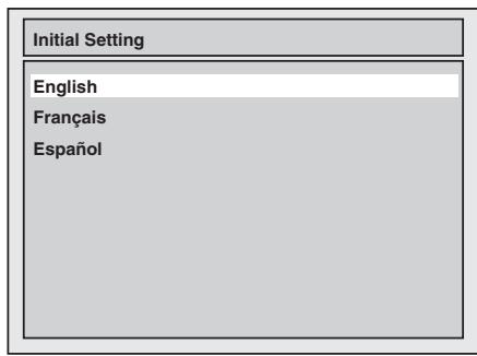 Initial Setting English Français Español
