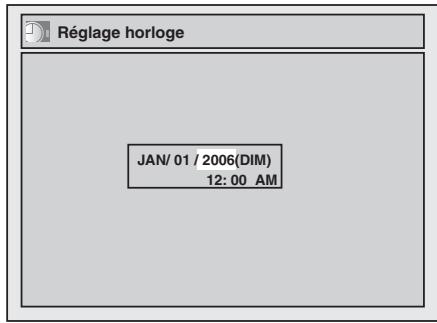 Réglage horloge JAN/ 01 / 2006(DIM) 12: 00 AM