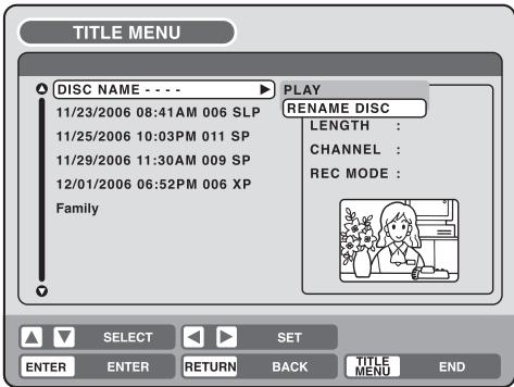 TOSHIBA D-VR5 - Changement du nom d'un disque - 5