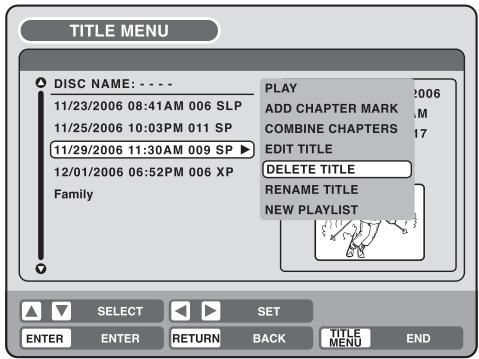 TOSHIBA D-VR5 - Effacement d'un titre original - 3
