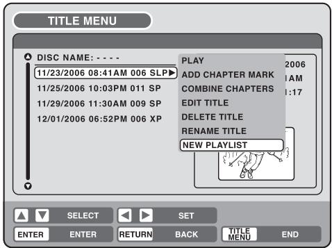 TOSHIBA D-VR5 - Création d'une liste de lecture - 4