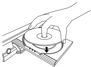 TOSHIBA HD-XE1 - Placez un disque à l'intérieur de la section creuse avec la face de la lecture orientée vers le bas. - 1