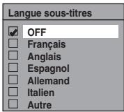 TOSHIBA RDXV-50 - Langue sous-titres (Par défaut: OFF) (DVD uniquement) - 1
