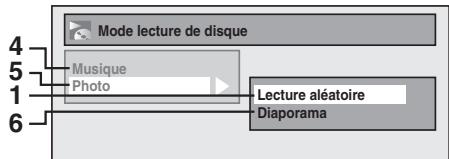Mode lecture de disque Musique Photo Lecture aléatoire Diaporama