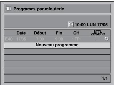 Programm. par minuterie 10:00 LUN 17/05 Date Début Fin CH STTL E40 17/05 7:00 9:00 1 TF1 VPS/PDC Nouveau programme 1/1