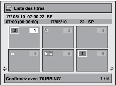 Liste des titres 17/05/10 07:00 22 SP 07:00 (00:30:00) 17/05/10 22 SP 2 1 2 3 4 New 5 1 6 Confirmez avec 'DUBBING'. 1 / 6