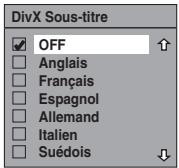 TOSHIBA RDXV-50 - DivX Sous-titre (Par défaut: OFF) - 1