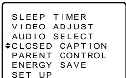 SHARP 27C241 - ● How to set CLOSED CAPTION - 4